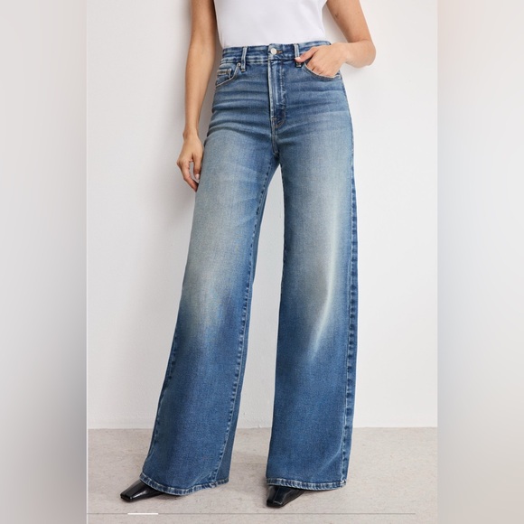 New with Tags Good American Good Waist Palazzo Jeans – Plus Size 20 & 24 - Picture 1 of 9